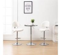 Tabourets de bar lot de 2 blanc similicuir Blanc G