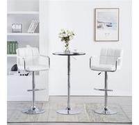 vidaXL Tabourets de bar 2 pcs Blanc Similicuir
