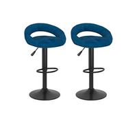 Tabourets de bar lot de 2 bleu velours333273