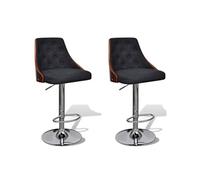 Vidaxl Tabourets De Bar Lot De 2 Bois Courbé Et Tissu