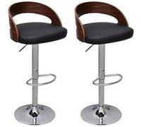 vidaXL Tabourets de bar, Chaise de pub en bois courbé - Lot de 2