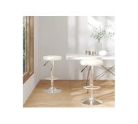 Tabourets de bar lot de 2 crème similicuir333101