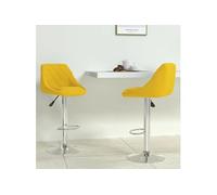 Tabourets de bar lot de 2 jaune moutarde velours335312