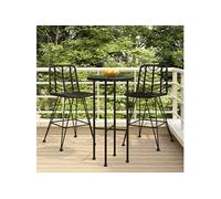vidaXL Tabouret de bar 2 pcs. noir 45x56x103,5 cm rotin PE et acier