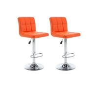 Tabourets de bar lot de 2 orange similicuir