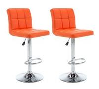 Tabourets de bar lot de 2 orange similicuir Orange G