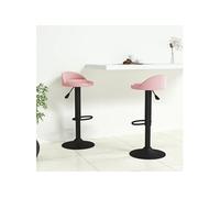 Tabourets de bar lot de 2 rose velours333606