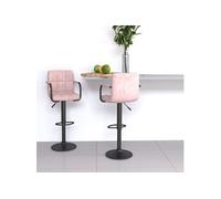 vidaXL Tabourets de bar lot de 2 rose velours334664 Rose G