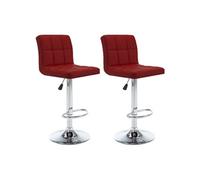Tabourets de bar lot de 2 rouge bordeaux similicuir323639
