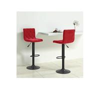 Tabourets de bar lot de 2 rouge bordeaux velours333737