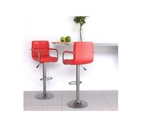 Tabourets de bar lot de 2 rouge similicuir334595
