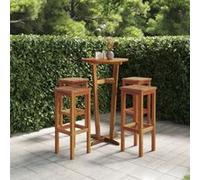 vidaXL Tabouret de bar 4 pcs. bois massif acacia