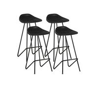 vidaXL Tabourets de bar 4 pcs Noir Cuir véritable