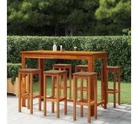 Tabourets de bar lot de 6 bois massif d acacia Bois G