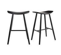Tabourets de bar noirs H65 cm (lot de 2) DEMORY