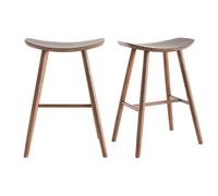 Tabourets de bar noyer H65 cm (lot de 2) DEMORY