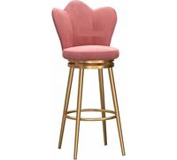 Tabourets de Bar pivotants en Velours, Hauteur comptoir, Pieds dorés, Dossier Haut, Chaise de Cuisine, de Petit-déjeuner et de réception