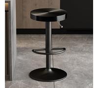 Tabourets de bar pivotants modernes - Hauteur réglable en acier inoxydable - Chaises de bistrot avec repose-pieds pour cuisine, salle à manger et pub - Design contemporain Svart