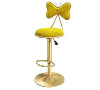 Tabourets de Bar pivotants tabourets de comptoir de Hauteur, chaises à Manger, chaises de Bar en Velours avec Arc arrière, îlot de Cuisine, Bar, chaises de Bar à Hauteur réglables de pub (jaune-1ps)