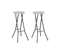 vidaXL Tabouret de bar pliable 2 pcs. PEHD et acier blanc