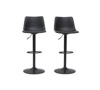 Tabourets de bar réglables pivotants noirs (lot de 2) new rock