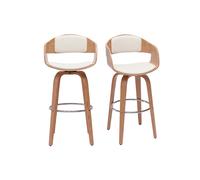 Tabourets de bar scandinaves pivotants 360° en bois clair H67.5 cm (lot de 2) GAO