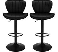 Tabourets de bar - Tabourets de comptoir - Petits tabourets de bar - Tabourets de cuisine - Ensemble de tabourets de bar noirs - Hauteur réglable