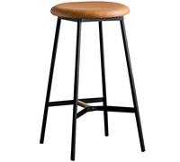 Tabourets de Bar, tabourets de Cuisine, île, café, pub, comptoir de Bar à chaises à Barres, Cadre en Fer, Assemblage Facile, Industriel, 300 Livres (1 PS Jaune, 75 cm / 29,6 Pouces)
