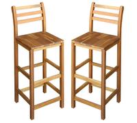vidaXL Tabouret de bar 2 pcs. Bois massif acacia