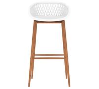 Tabourets de bar - vidaXL - Lot de 4 - Blanc - 48x47.5x95.5 cm - Hauteur siège 74.5 cm - Dossier bas - Aspect maille