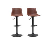Tabourets de bar vintage réglables pivotants marron clair (lot de 2) NEW ROCK