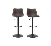 Tabourets de bar vintage réglables pivotants marron (lot de 2) NEW ROCK