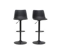 Tabourets de bar vintage réglables pivotants noirs (lot de 2) NEW ROCK
