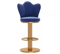 Tabourets de comptoir à Hauteur 360 ° Tabouret de Barre pivotant Petit-déjeuner à Petit déjeuner de tonneaux Hautes tabourets réglables, Ascenseur à vis, Dossier de Papillon Jambes épaisses (Bleu,