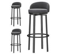 Tabourets de comptoir tabourets de Bar Ensembles de 3, chaises de Bar pivotantes avec dossiers incurvés Coussinets antidérapants, Tabliers de Bar à Hauteur Garni de Velours pour la Maison, Le pub,