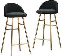 Tabourets de comptoir tabourets de Bar Ensembles de tabourets de Bar 2- Velvet avec des tabourets d'îlot de Cuisine en métal doré, chaises à Barres Hauts pour comptoir de l'île, pub, bistrot