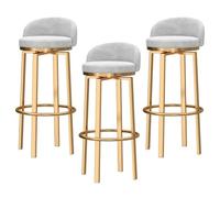 Tabourets de comptoir tabourets de comptoir tabourets de Bar à 3, 3 Ans de Bar pivotants en Velours rembourré avec Dossier reproches, Nordiques Luxury Luxury Confortable Tabourets Islands (Blanc, 75