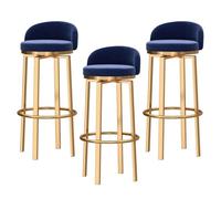 Tabourets de comptoir tabourets de comptoir tabourets de Bar à 3 Ans, 3 tabourets de barreaux de Swivel en Velours rembourré avec Dossier reproches, Nordiques Luxury Luxury Confortable Tabourets