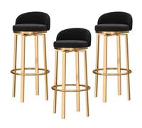 Tabourets de comptoir tabourets de comptoir tabourets de Bar de 3 Ans de 3, tabourets de Rotation de Swivel en Velours rembourré avec Dossier Repose-Pieds, Nordiques Luxury Luxury Confortable