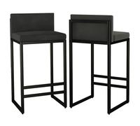 Tabourets de comptoir tabourets en Velours selles de 2 chaises de Bar sans Bras, Chaise à Manger de comptoir avec Dos Bas Repose-Pieds, tabourets d'îlot de Cuisine rembourrés pour pub à Domicile,
