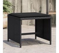 Tabourets de jardin avec coussins 4 pcs noir 40x40x35 cm rotin vidaXL
