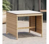 Tabourets de Jardin avec Coussins, Lot de 4, Beige, Résine Tressée | Cadre en Acier Enduit de Poudre, Housses Amovibles Lavables, 110 kg par Siège, Usage Extérieur