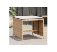 Tabourets de jardin avec coussins lot de 4 beige résine tressée, siège de jardin, sièges d'extérieur, tabouret cube, 4007487