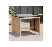 Tabourets de jardin et coussins lot de 4 mélange beige rotin, siège de jardin, sièges d'extérieur, tabouret cube, 4007489