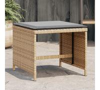 Tabourets de jardin et coussins lot de 4 mélange beige rotin vidaXL