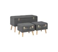 vidaXL Tabourets de rangement, lot de 3