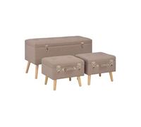 vidaXL Tabourets de rangement, lot de 3 Marron