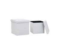 VidaXL Tabourets Similicuir - Blanc