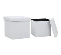 VidaXL Tabourets Similicuir - Blanc