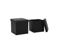 VidaXL Tabourets Rangement - Noir